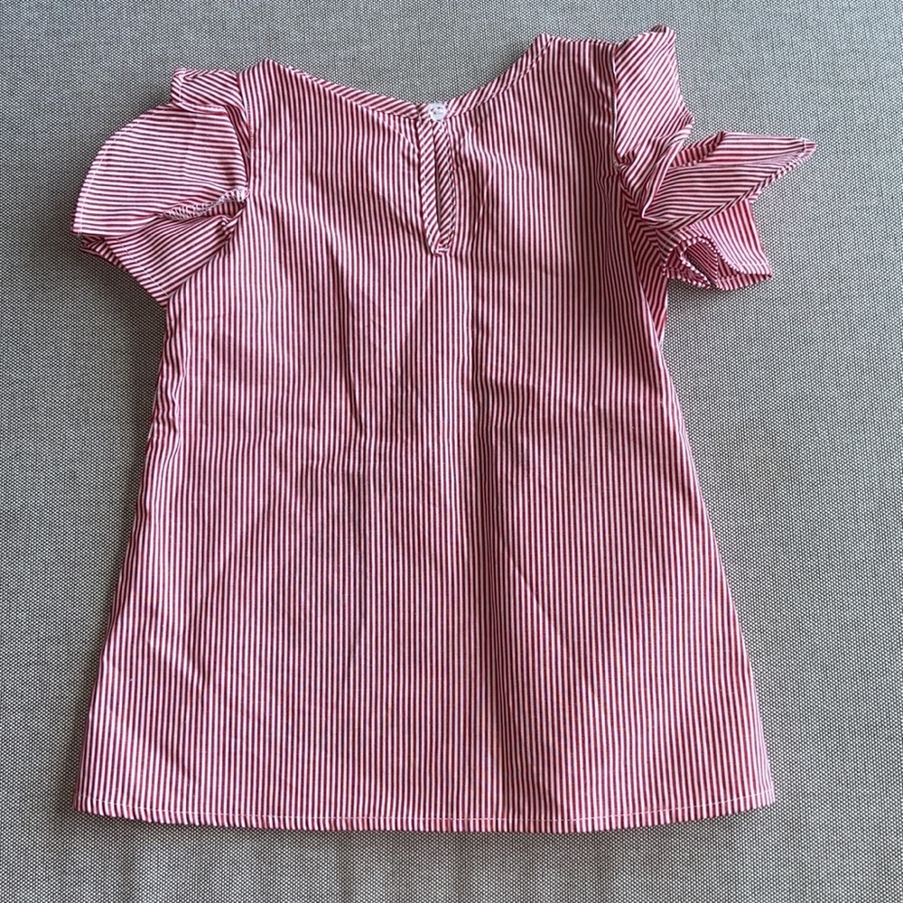 Girls 18 Months Nautical Red White Stripes Outfit - Picture 5 of 9